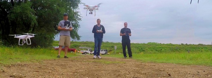 Phantom 3, Phantom 4 and Solo Fly Together