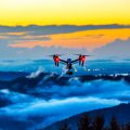 Drone over mountains